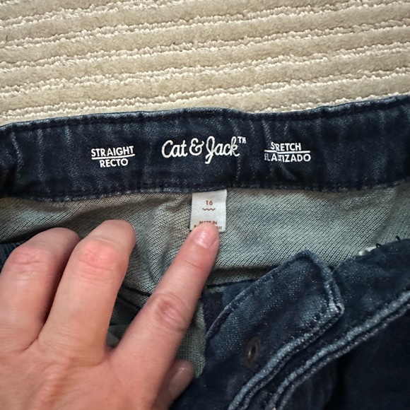 Cat & Jack straight Dark Denim Pants size 16 boys - Picture 2 of 3